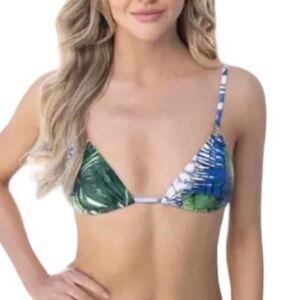 CHRISTIAN LACROIX X SWIMINISTA  NWT JARDIN EXO’CHIC PRINT TRIANGLE TOP SZ S